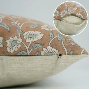 Haridwar Artistic Floral Block Printed Pillow Cover
