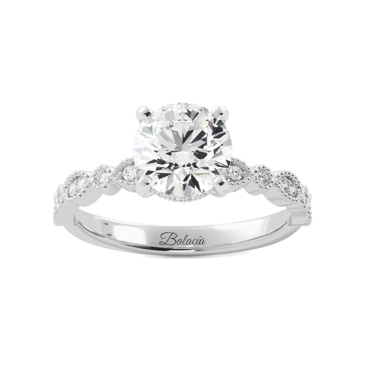 Natural Diamond Hidden Halo Platinum Engagement Ring