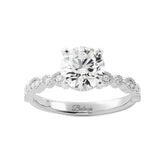 Natural Diamond Hidden Halo Platinum Engagement Ring