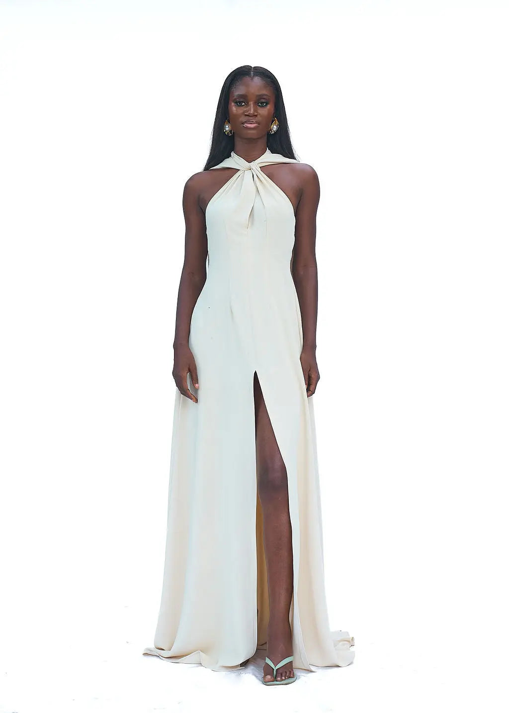 DEA HALTER DRESS - CREAM