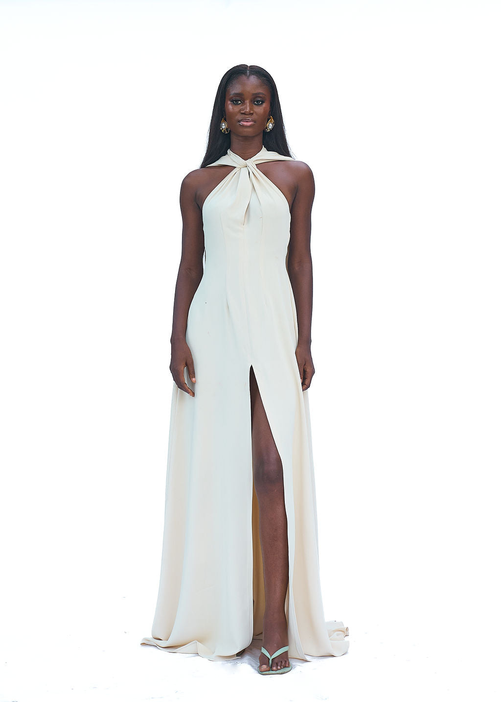 DEA HALTER DRESS - CREAM