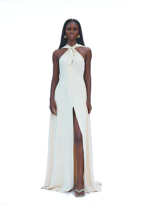 DEA HALTER DRESS - CREAM