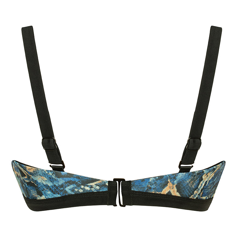 Curvy Kate Swim & Tonic Reversible Triangle Bikini Top Black/Snake