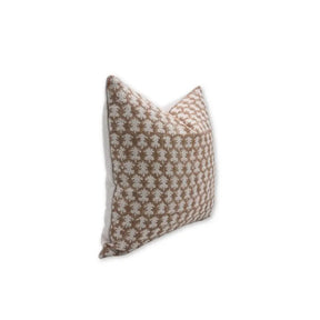 Stylish Handmade Thick Linen Block Print Pillow Cover - Traz