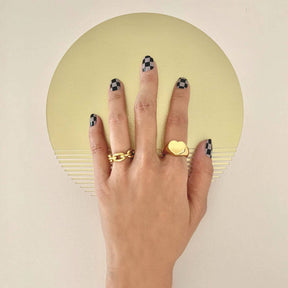 Gold Chain Band Layering Ring