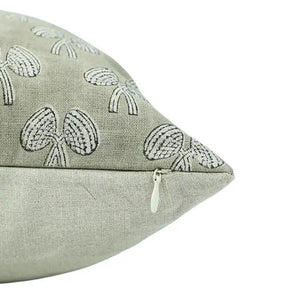 Boho Hand Block Printed Pure Linen Pillow Cover- Mushroom