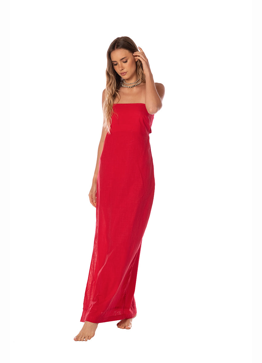 CRIMSON HEAT ANKARA DRESS 9520