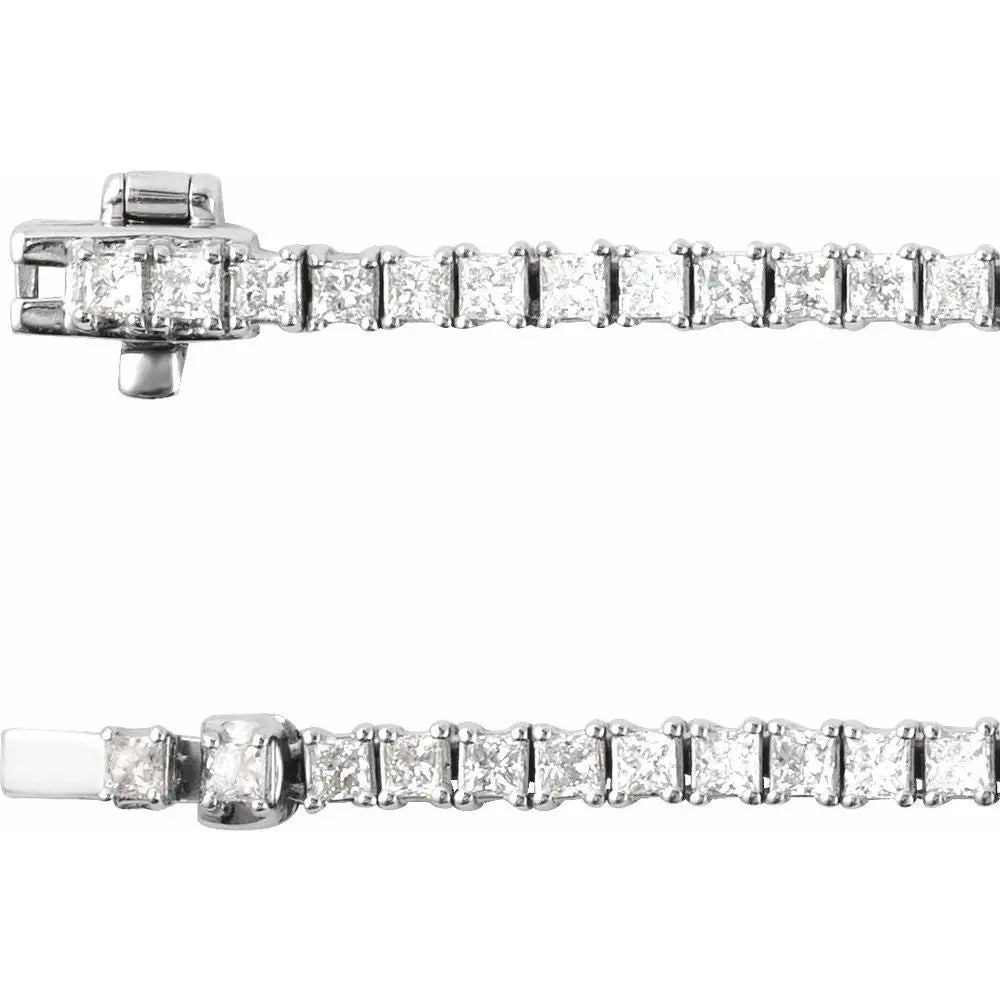 7 1/4 CT Lab-Grown Diamond Line 16" Necklace in 14K Gold