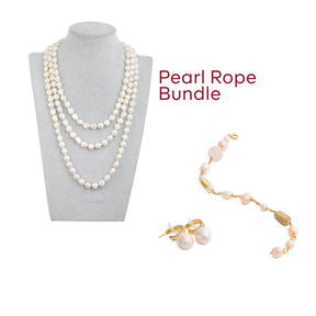 Pearl Rope Necklace Set