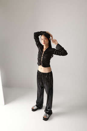 BLACK SEQUINS PANTS