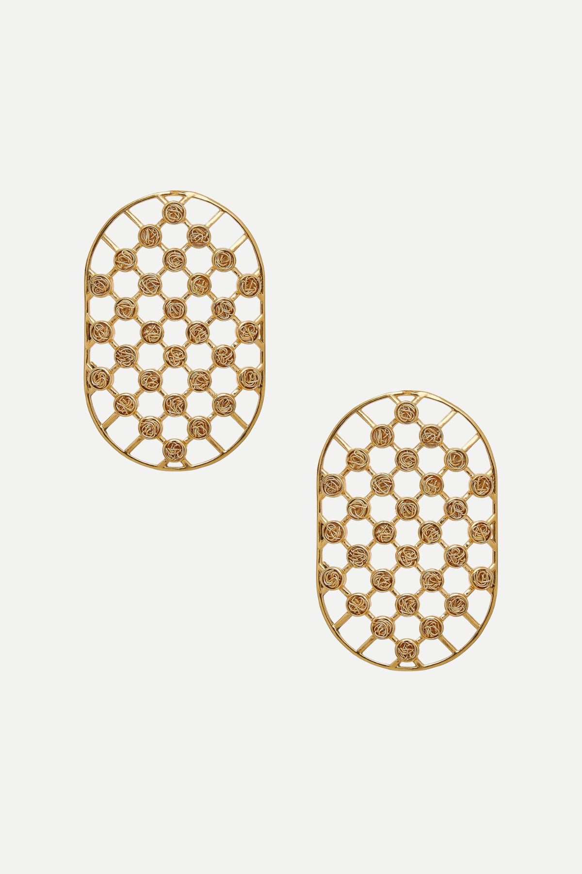 Net Gold Statement Earrings