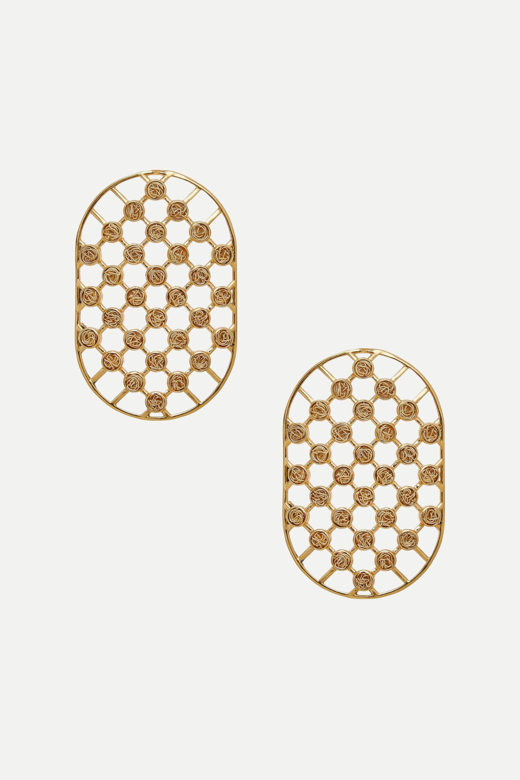 Net Gold Statement Earrings