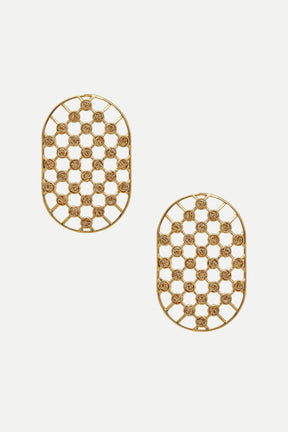 Net Gold Statement Earrings