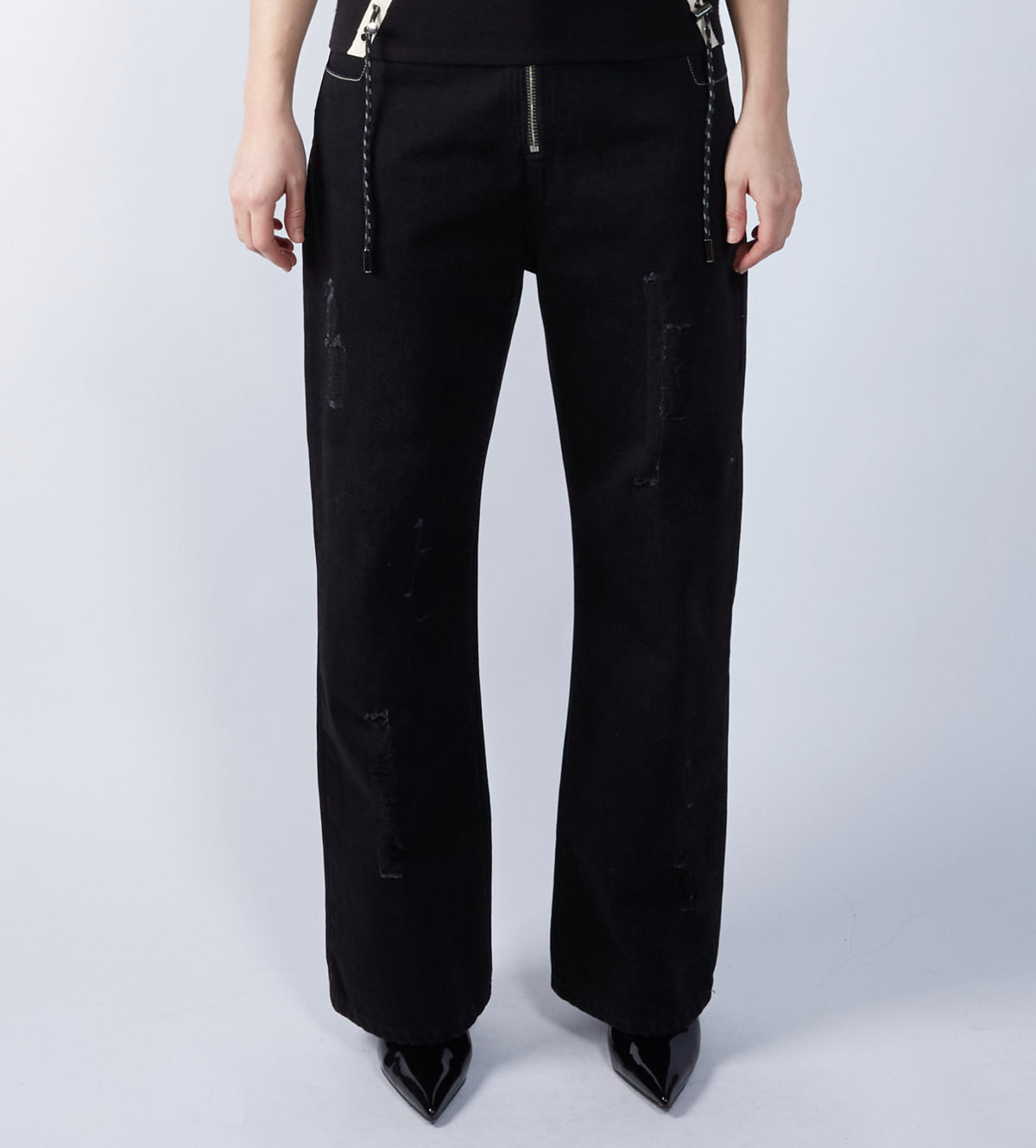 Geometric Distress Jeans