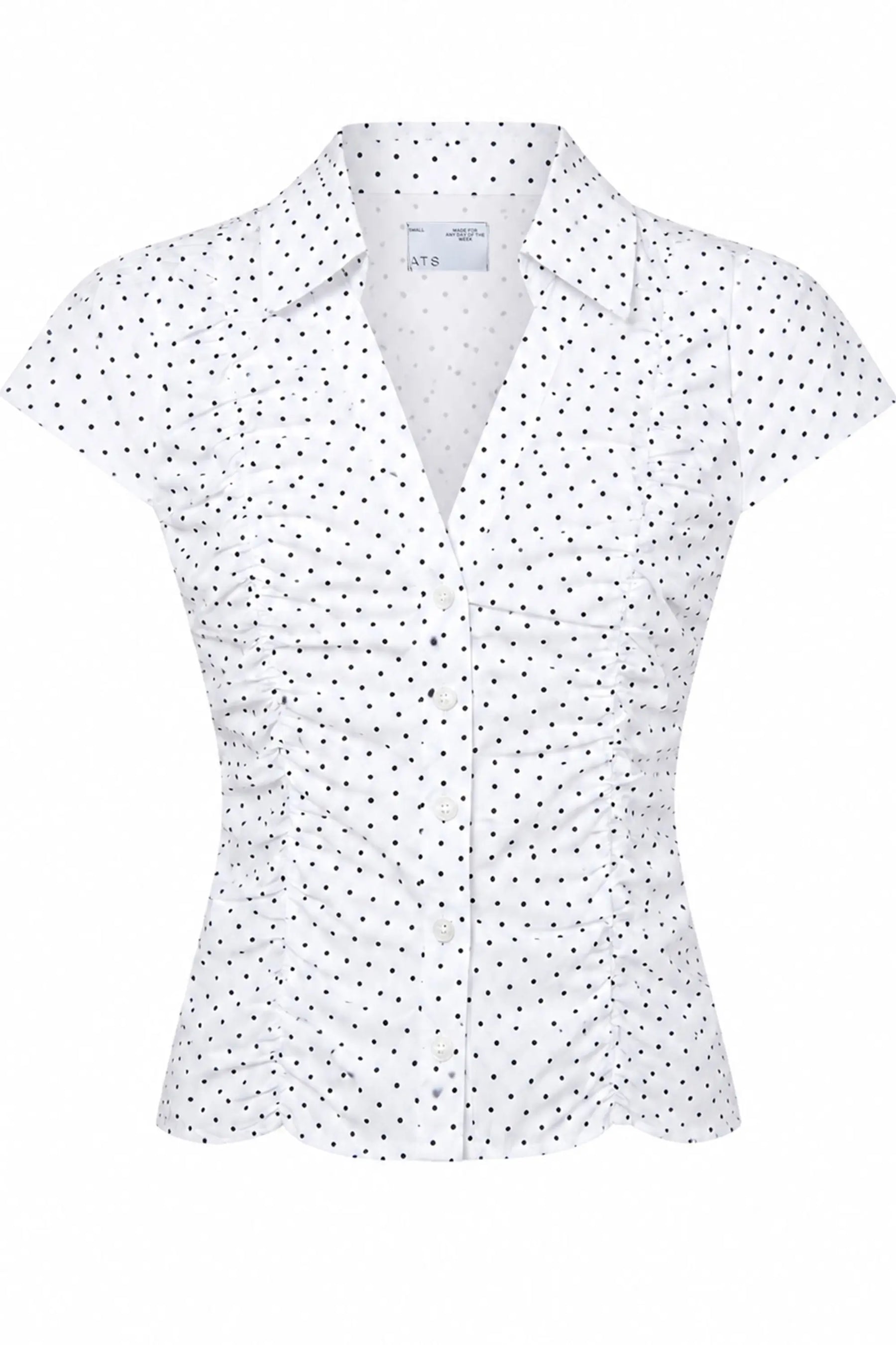 Marielle Polkadot Ruched Blouse