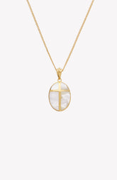 Mother Of Pearl Cross Pendant Necklace
