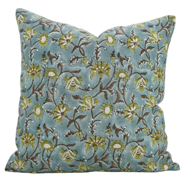 Stylsih Hand Block Printed Handmade Viscose Linen Pillow Cover - Nayaab