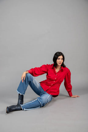 Italian Satin Cotton Blouse