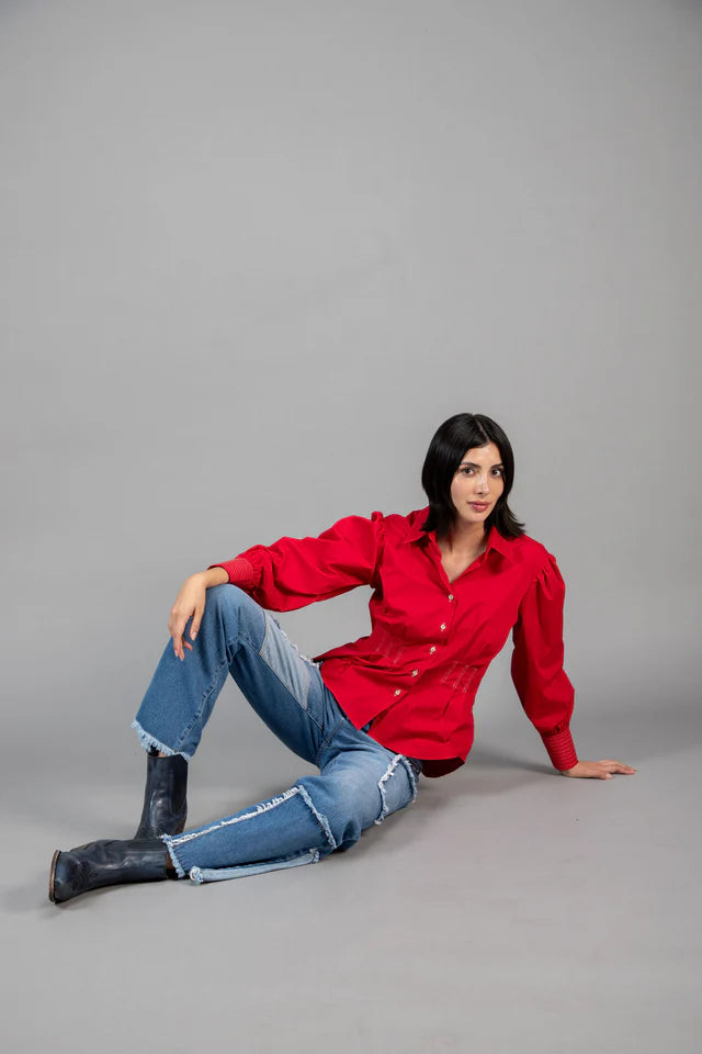 Italian Satin Cotton Blouse