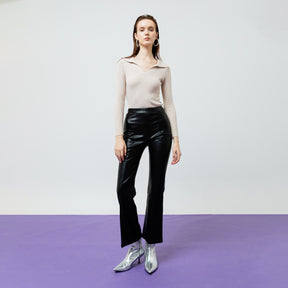 NINA FLARED LEATHER PANTS