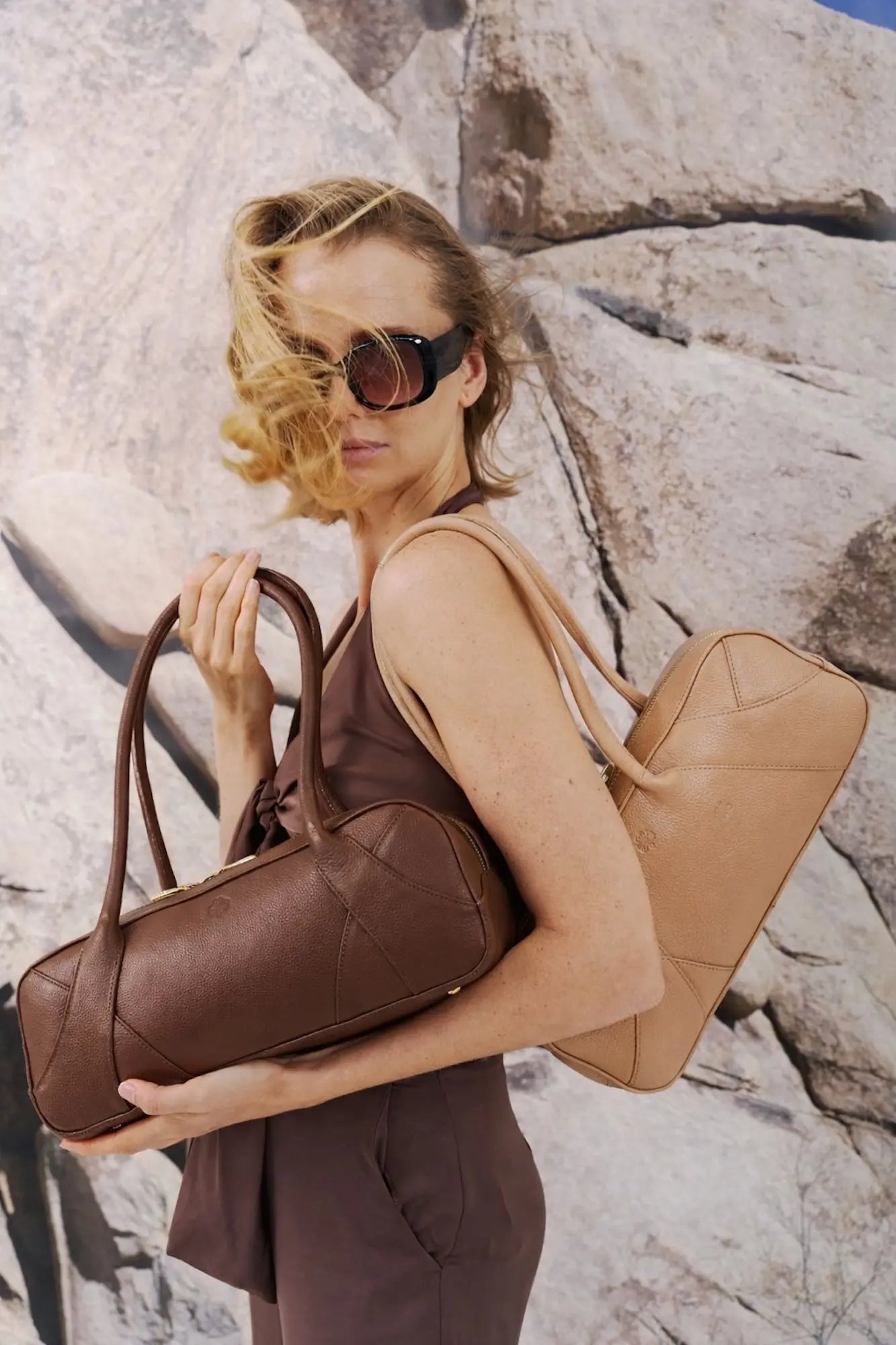 Almaira Italian Textured Leather Shoulder Bag