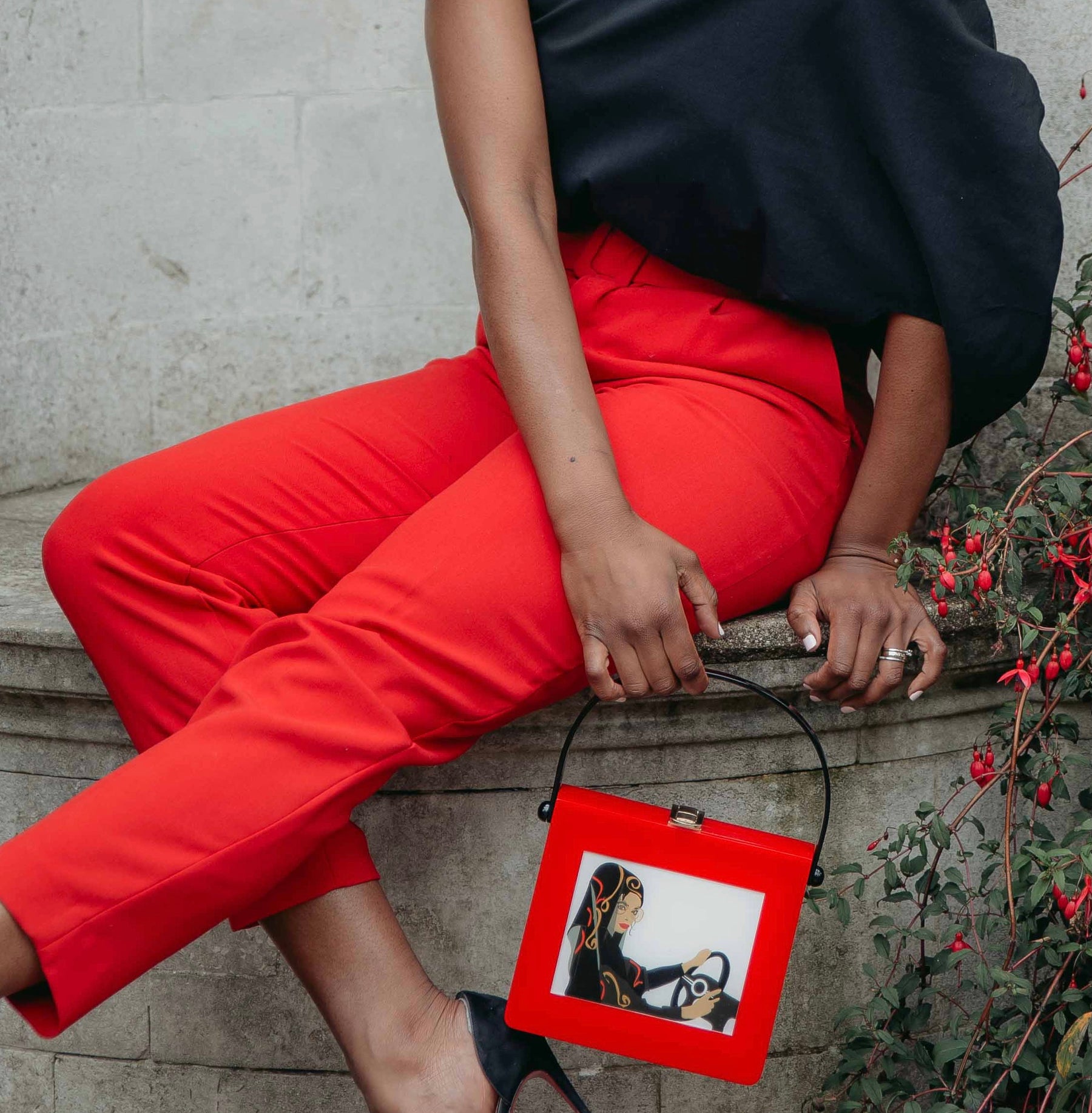 Jamilah Acrylic Top Handle Bag