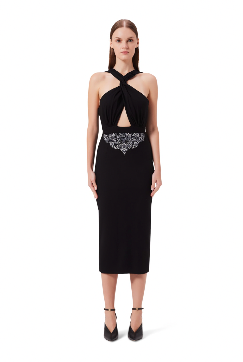 Vivida Halter Neck Dress in Black
