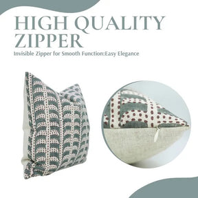 Classic Hand Block Design Viscose Linen Pillow Cover - Garud