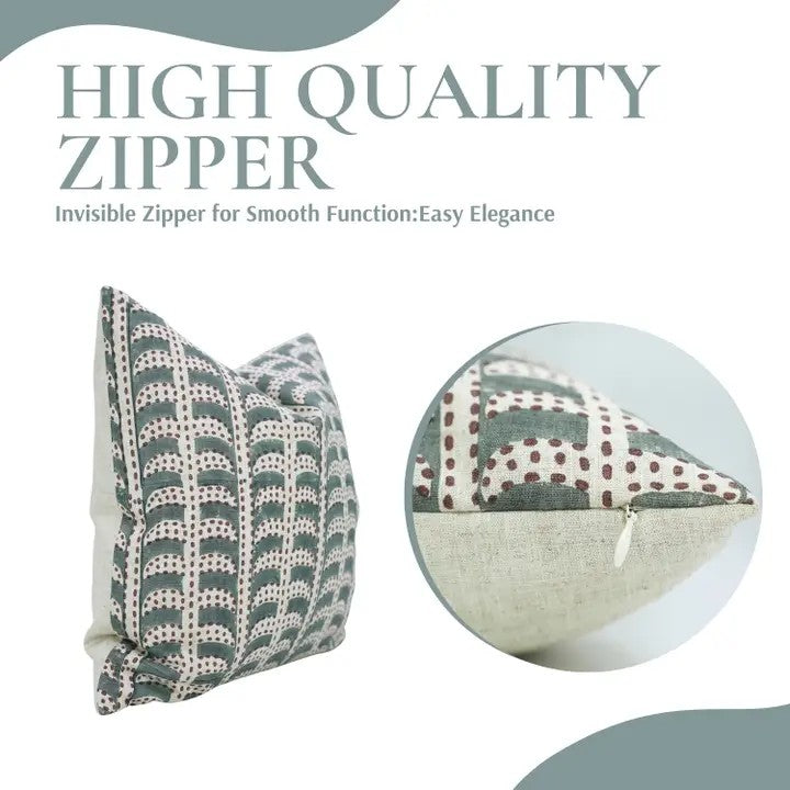 Classic Hand Block Design Viscose Linen Pillow Cover - Garud