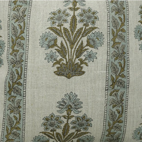 Block Print Boho Thick Linen Pillow Cover- Morpankh Border