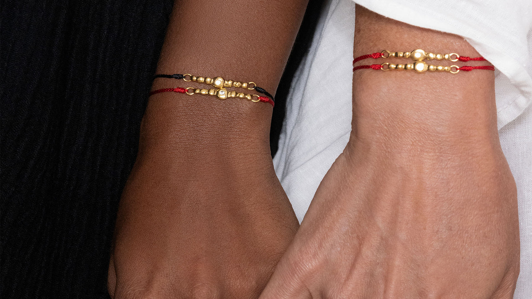 : /AH-MI/ Friendship & Travel Bracelet Sterling Silver Red Cord