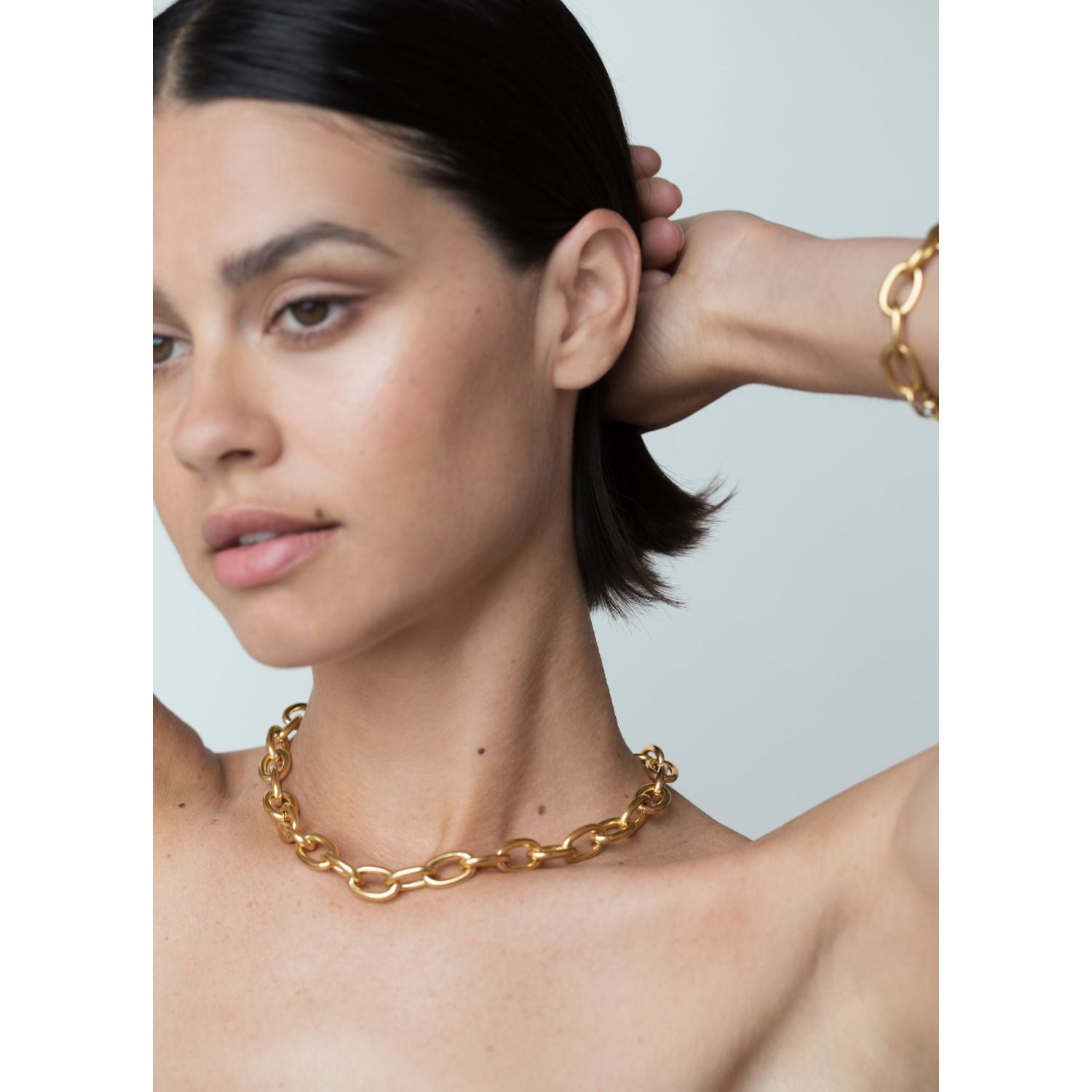 Chunky Round Chain Gold Necklace