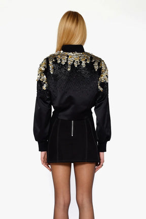 Opulent Sequin Bomber Jacket