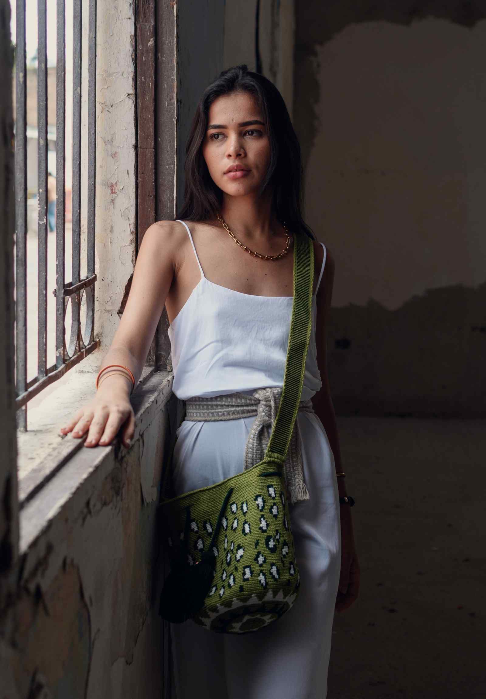 Leopard Verde Wayuu Bag