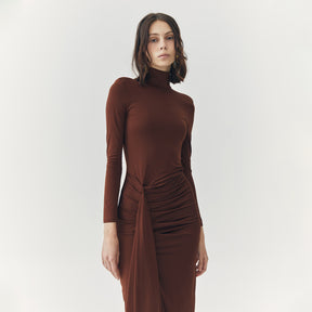 EVANGELINE TURTLENECK MAXI DRESS