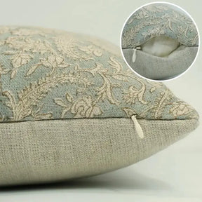 Bold Block Print Thick Linen Cushion Cover -Black Forest