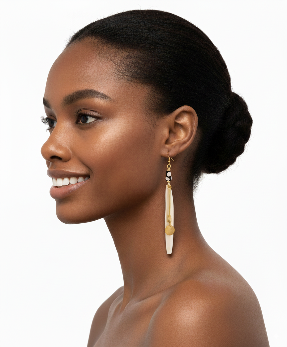 Imani Earrings – Minimalist Statement Earrings, Lightweight Handcrafted Brass Design