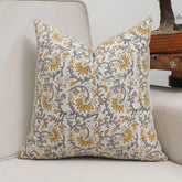 Decorative Block Print Viscose Linen Pillow Cover - Madhav