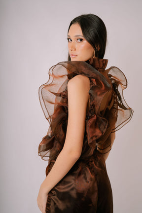 Organza Ruffle Sheer Top