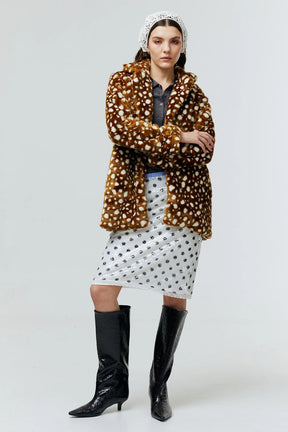 BRIELLE BAMBI FAUX FUR COAT