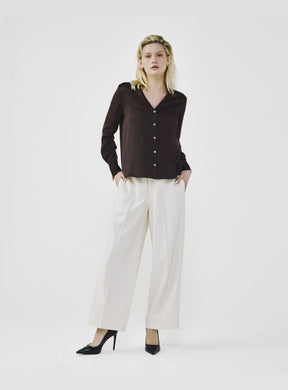 Essential Open-Collar Blouse