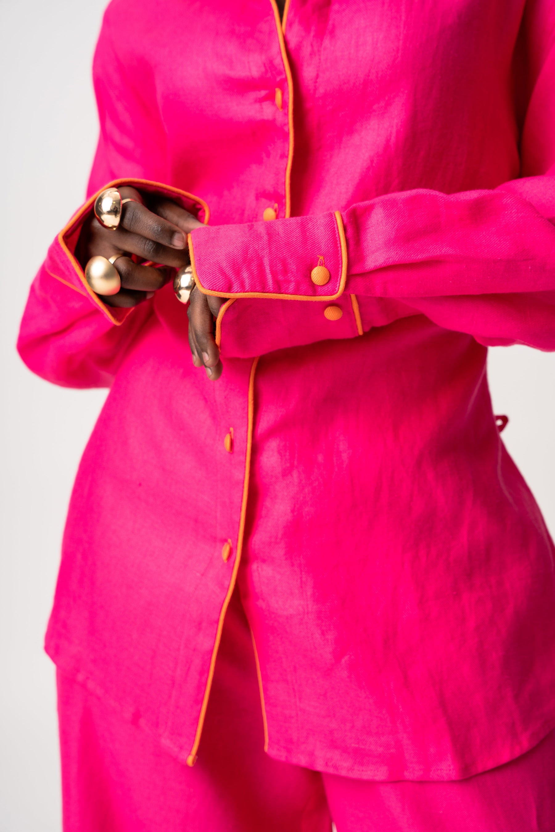 Linen NIKKI Button up Shirt in Pink