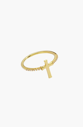 Luminous Cross Pavé Ring