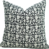 Artisan Hand Block Printed DesignThick Linen Pillow Cover- Midnight