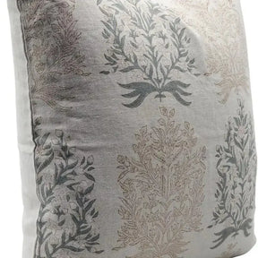 Indian Hand Block Printed Design Pure Linen Pillow Cover - Vrindavan