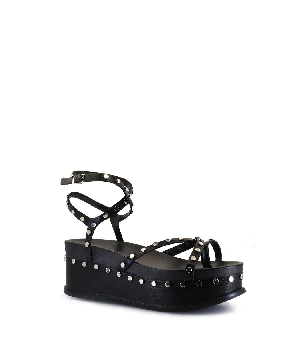 DION Studded Eco-Friendly Platforms Black