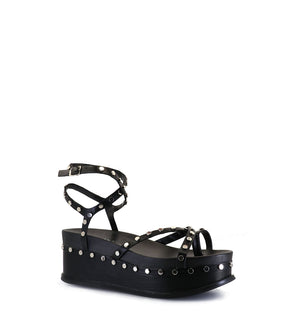 DION Studded Eco-Friendly Platforms Black