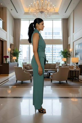 Sea Green Waist Coat & Trouser