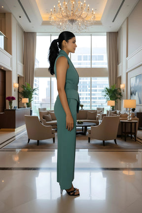 Sea Green Waist Coat & Trouser