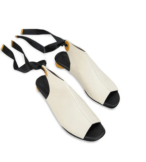 Matisse Offwhite Artisan Leather Flat Sandal